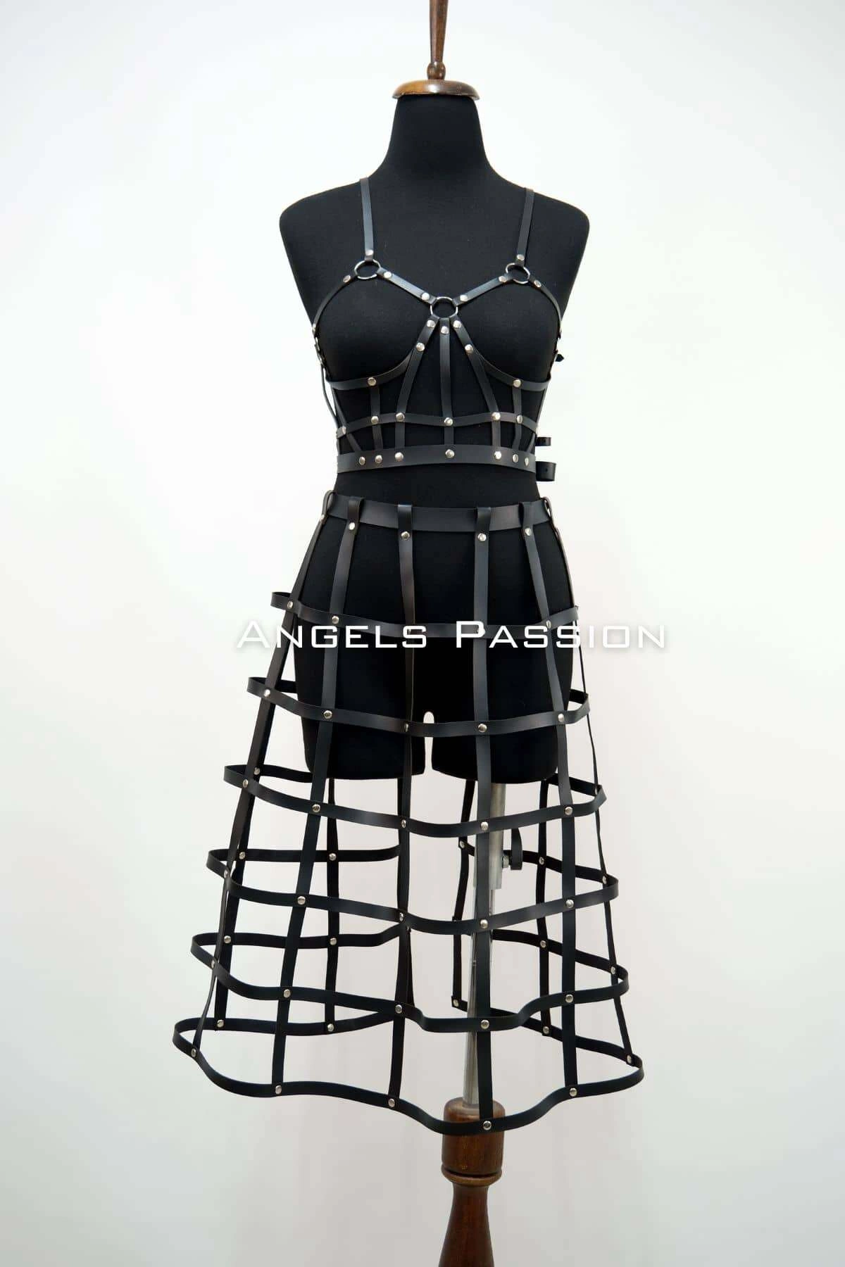 Deri Etek Ve Deri Göğüs Harness Takım, Cosplaywear - Brf1013