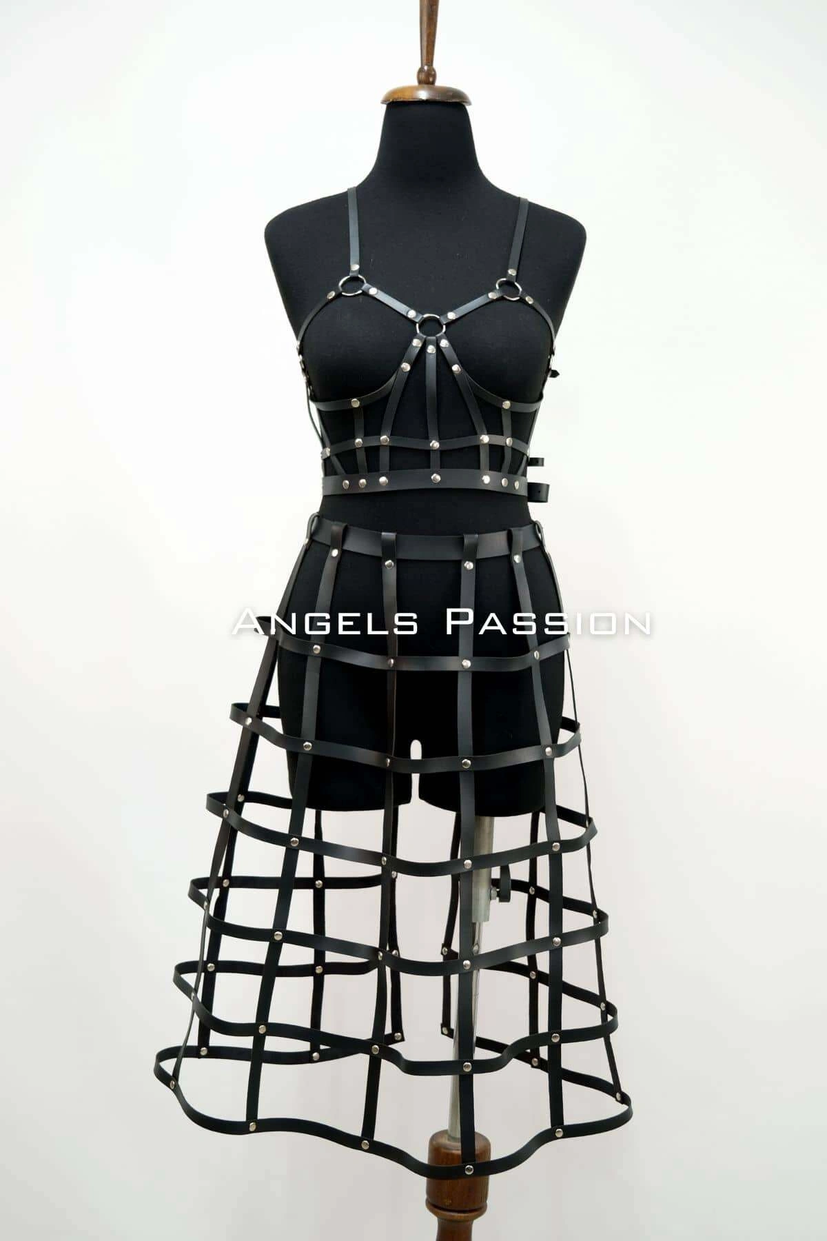 Deri Etek Ve Deri Göğüs Harness Takım, Cosplaywear - Brf1013