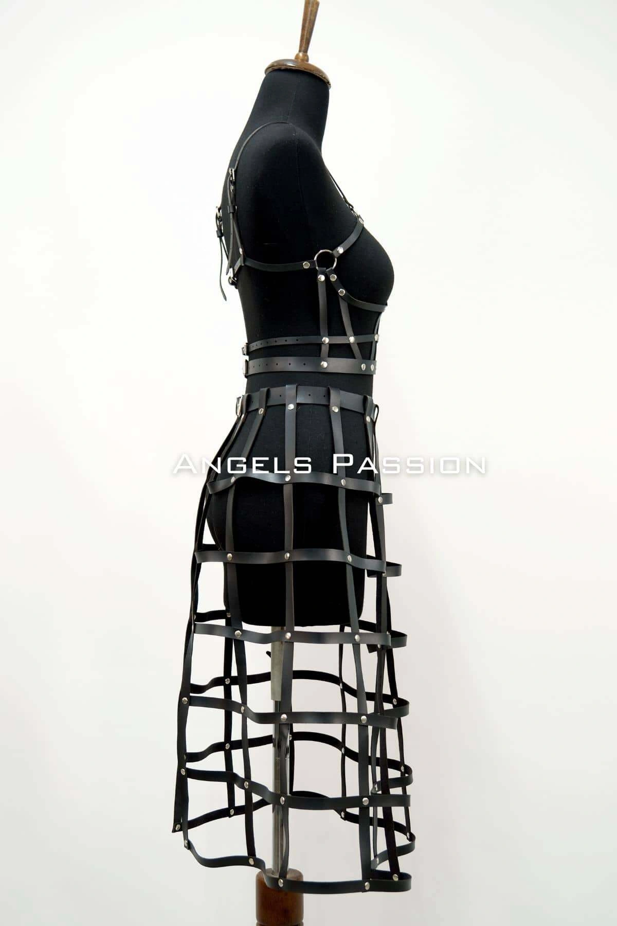 Deri Etek Ve Deri Göğüs Harness Takım, Cosplaywear - Brf1013