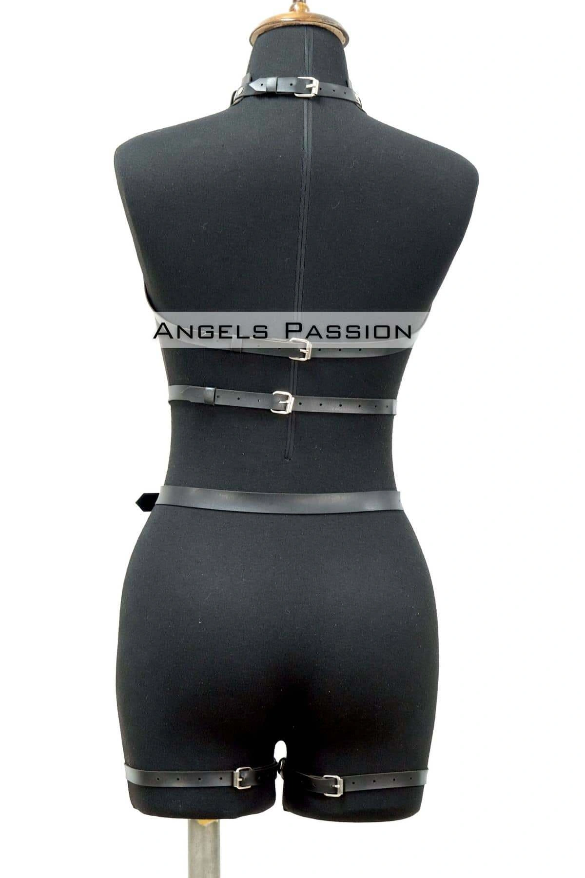 Fantazi İç Giyim Zincirli Erotik Harness Takım - Brf1081