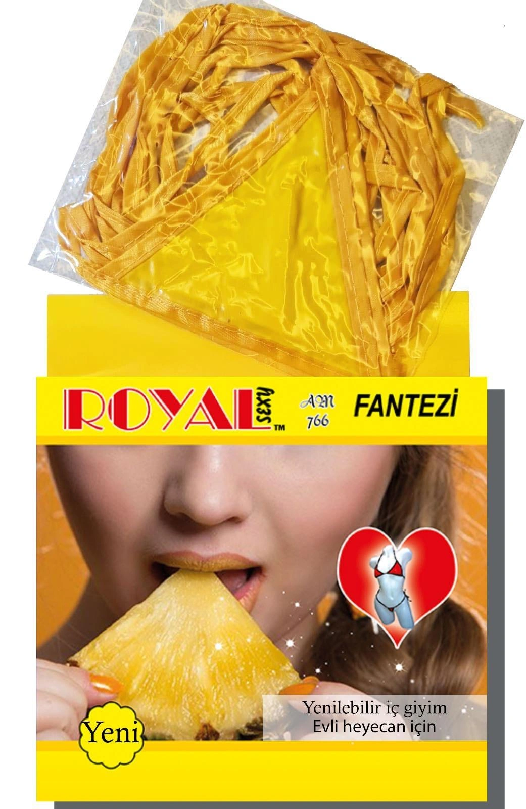 Fantezi Tüketilebilen Yenilebilir Ananas Aromalı İç Çamaşırı Takımı