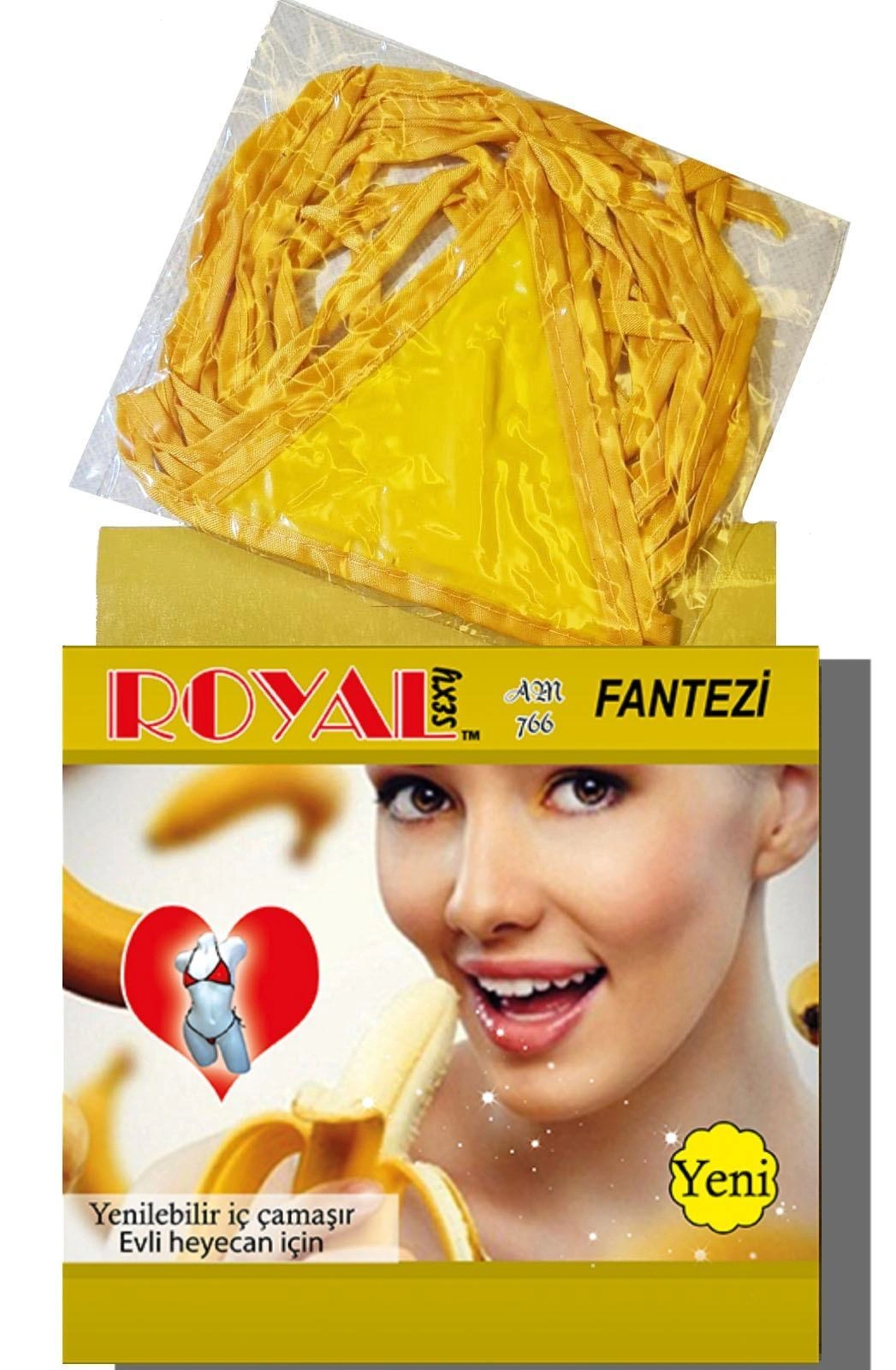Fantezi Tüketilebilen Yenilebilir Muz Aromalı İç Çamaşırı Takımı