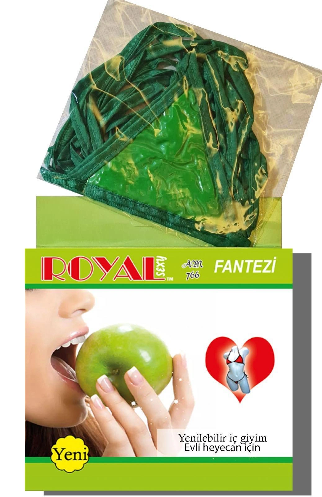 Fantezi Yenilebilir Elma Aromalı İç Çamaşırı Takımı