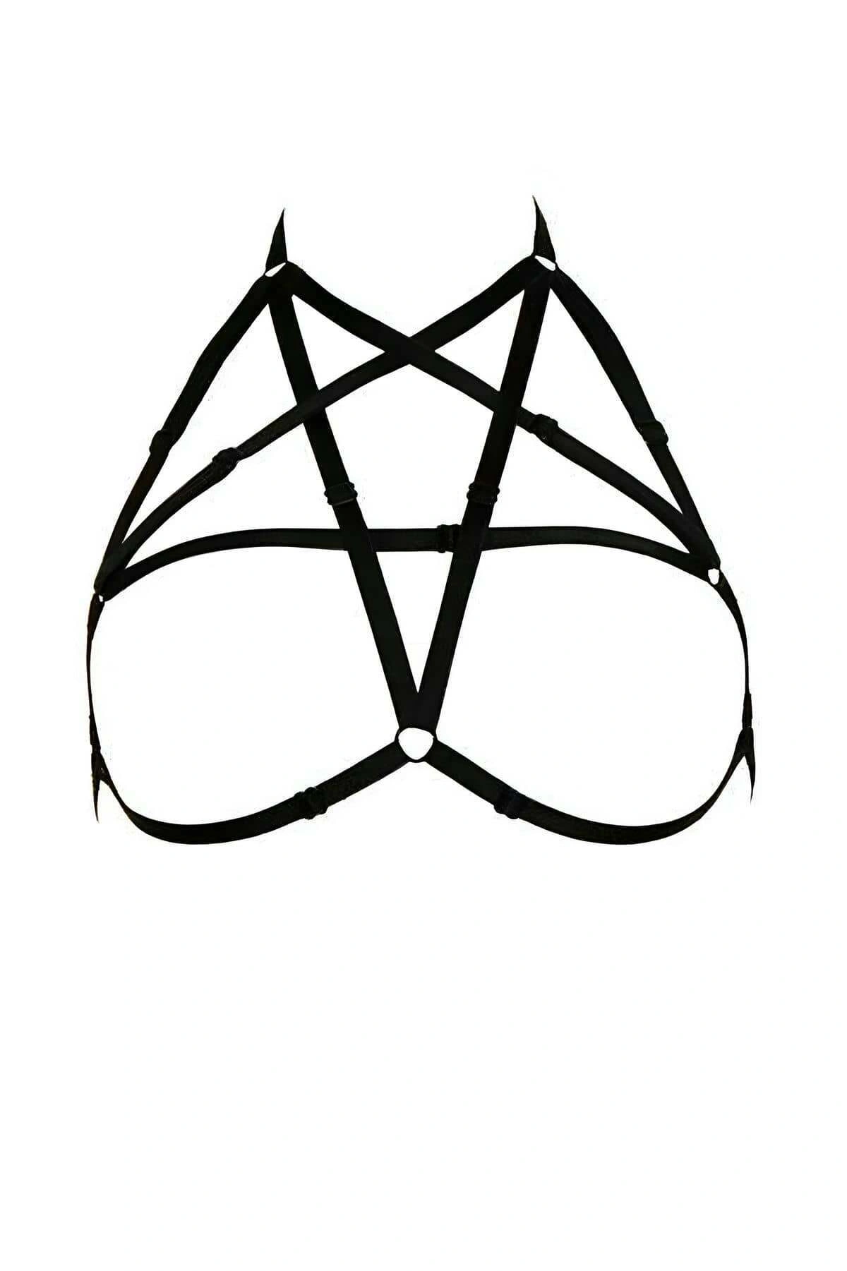 Göğüs Bölgesi Şık Pentagram Harness - Brf170