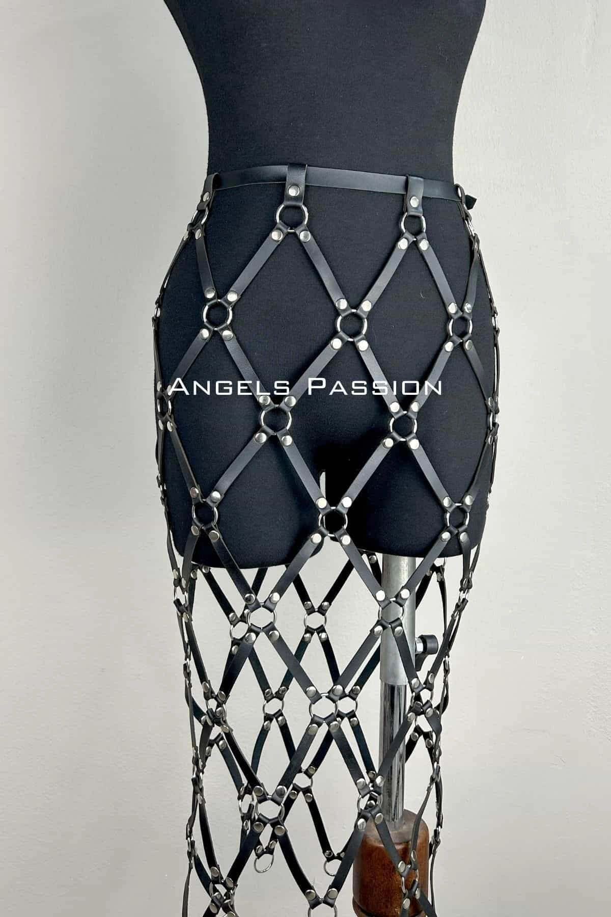 Harness Etek, Deri Örgü Harness Etek, Şık Tayt Üzeri Etek - Brf410