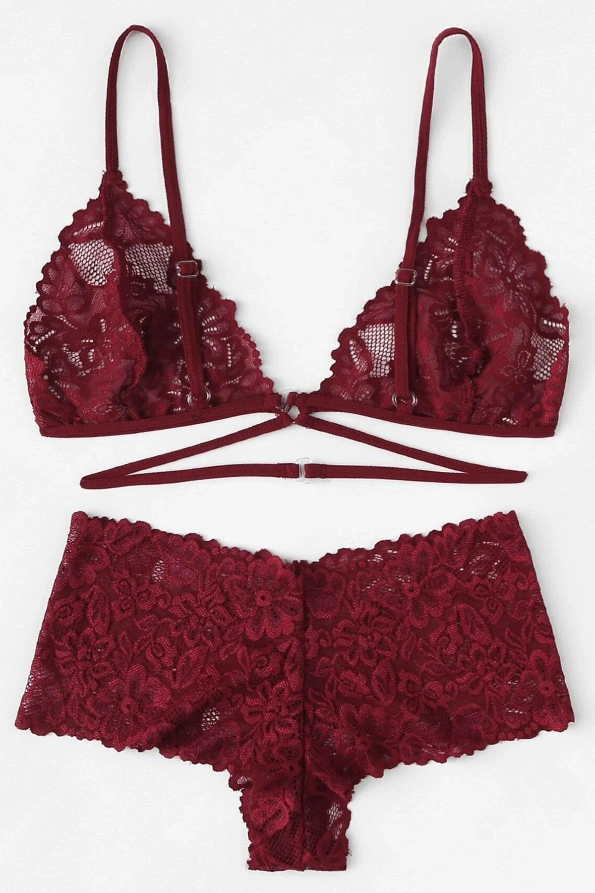 Kadın Bordo Özel Şık Sütyen Külot Takımı