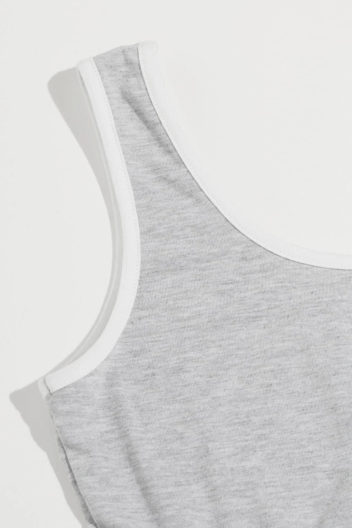 Kadın Gri Askılı Crop Top Ve Şortlu Gecelik Takım