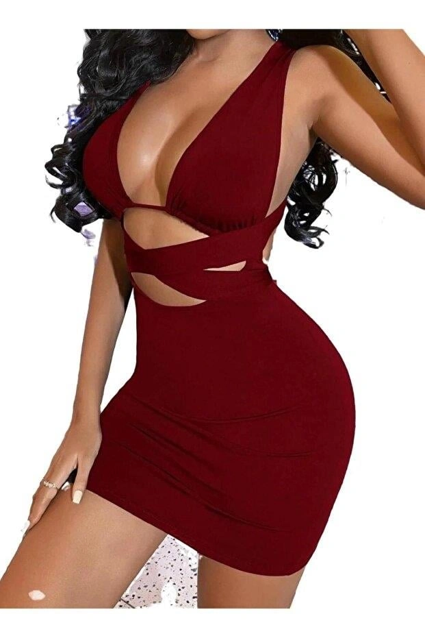 Kadın Kahverengi Elbise Fantezi 5080