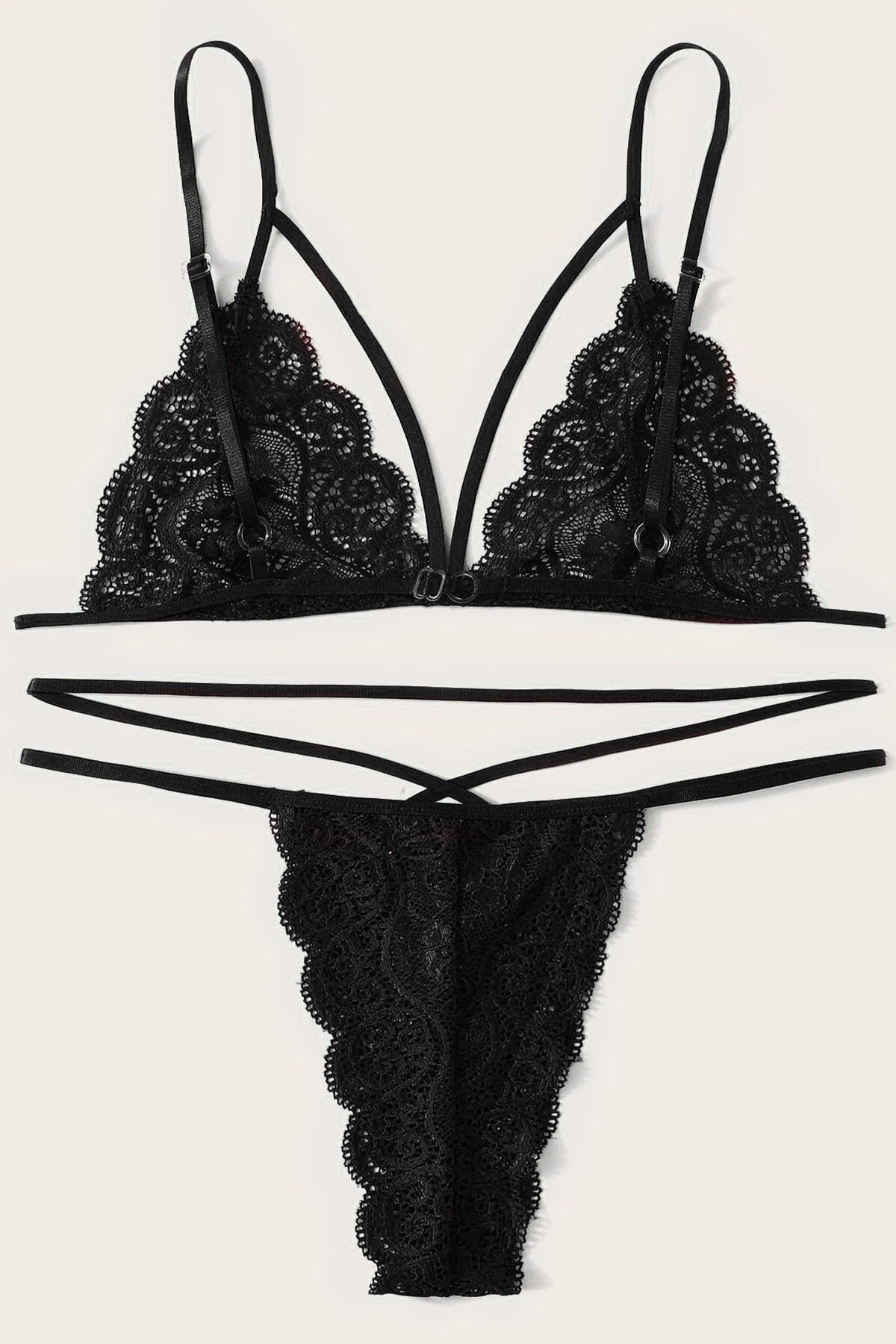 Kadın Siyah Dantel Sütyen Külot Takımı