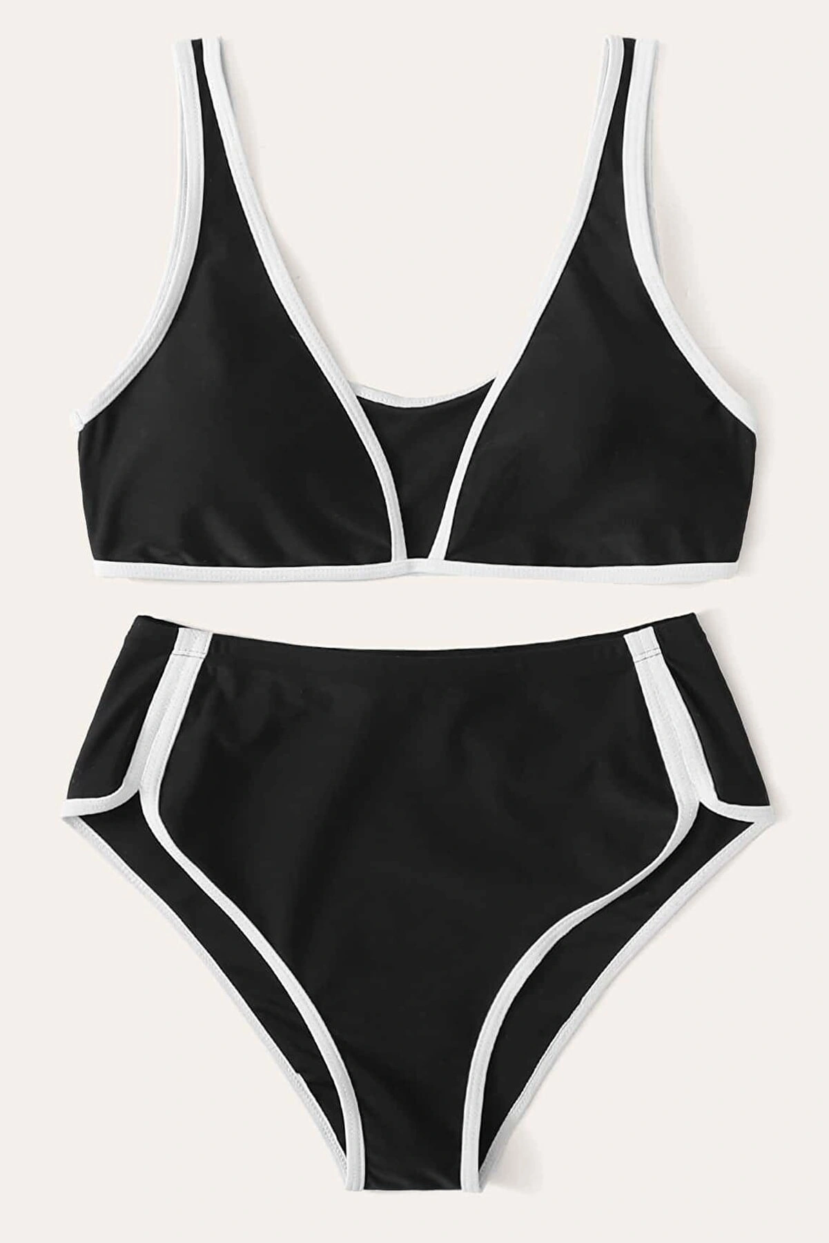 Kadın Siyah Pedli Yüksel Bel Sütyen Külot Takımı