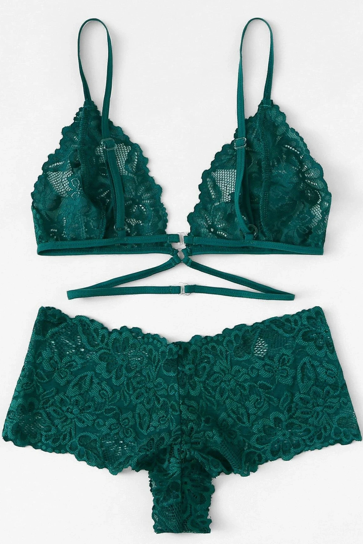 Kadın Yeşil Özel Şık Sütyen Külot Takımı