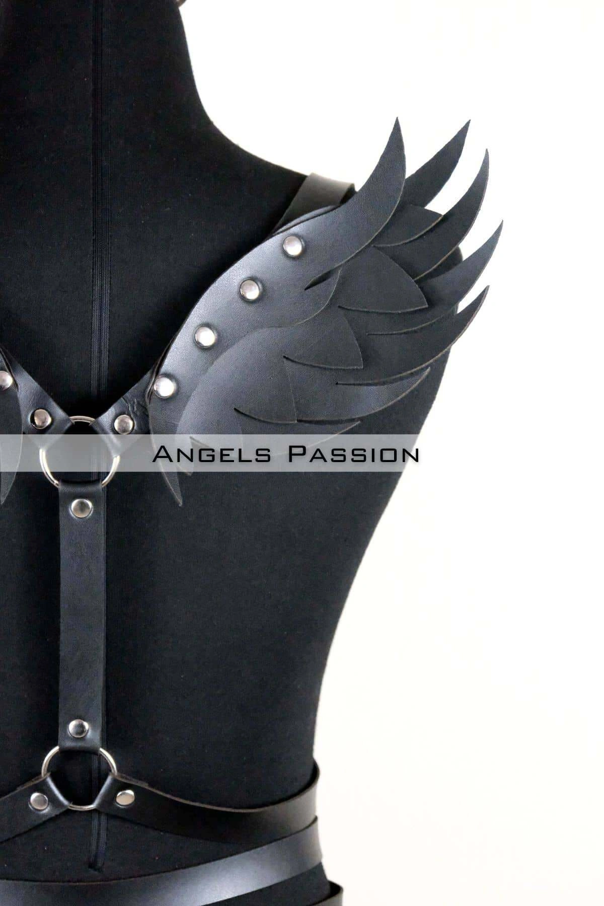 Kanatlı Detaylı Şık Göğüs Harness , Kanat Detaylı Deri Kemer - Brf1097