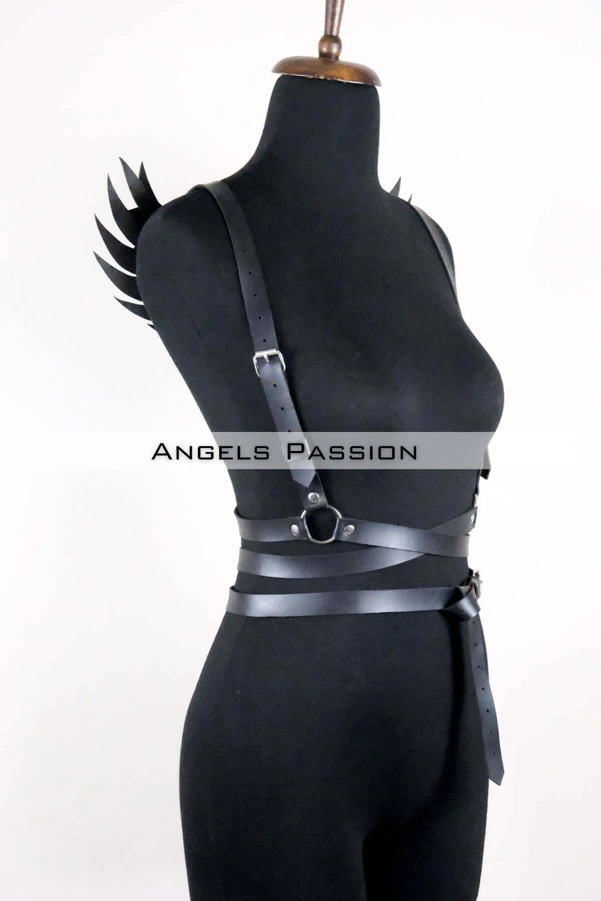 Kanatlı Detaylı Şık Göğüs Harness , Kanat Detaylı Deri Kemer - Brf1097