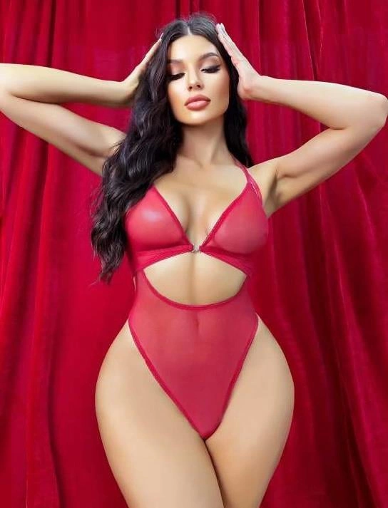 Kırmızı Transparan Fantezi Babydoll