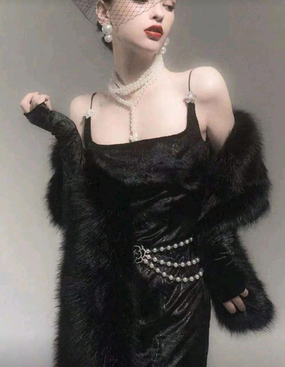 Kürk Orijinal Siyah Seksi Omuzluk Şık Kürk