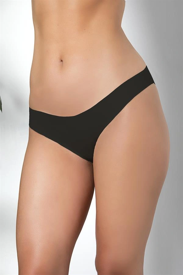 Lesca 3lü Dikişsiz, İz Yapmaz, Lazer Kesim, Slip Külot Siyah (brf21261)