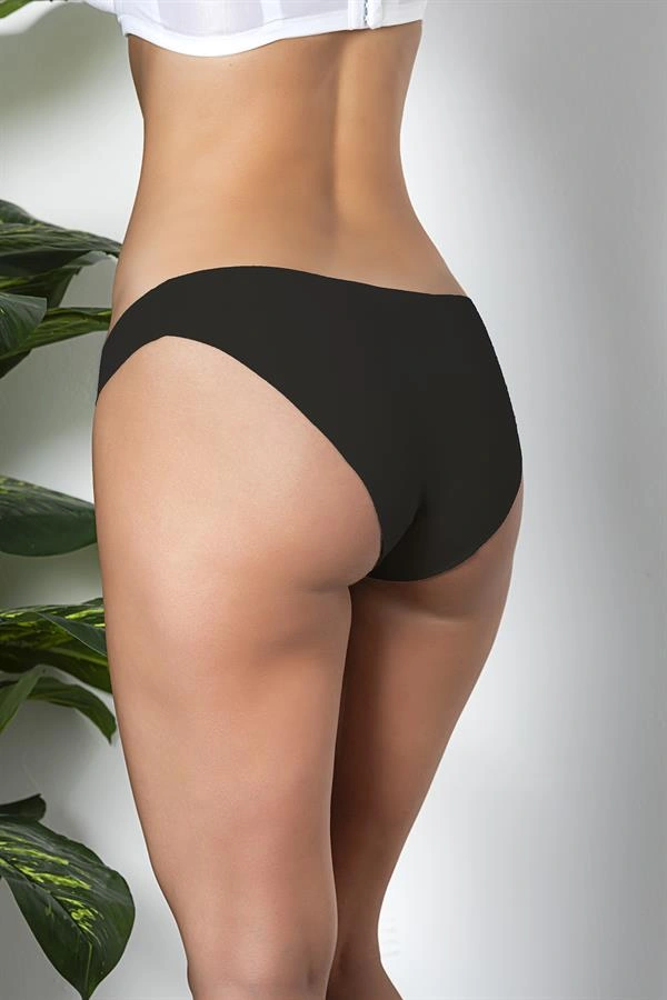 Lesca 3lü Dikişsiz, İz Yapmaz, Lazer Kesim, Slip Külot Siyah (brf21261)