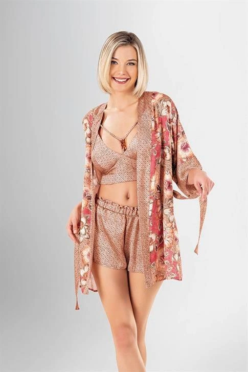 Lesca 3lü Şort Takımı Desenli