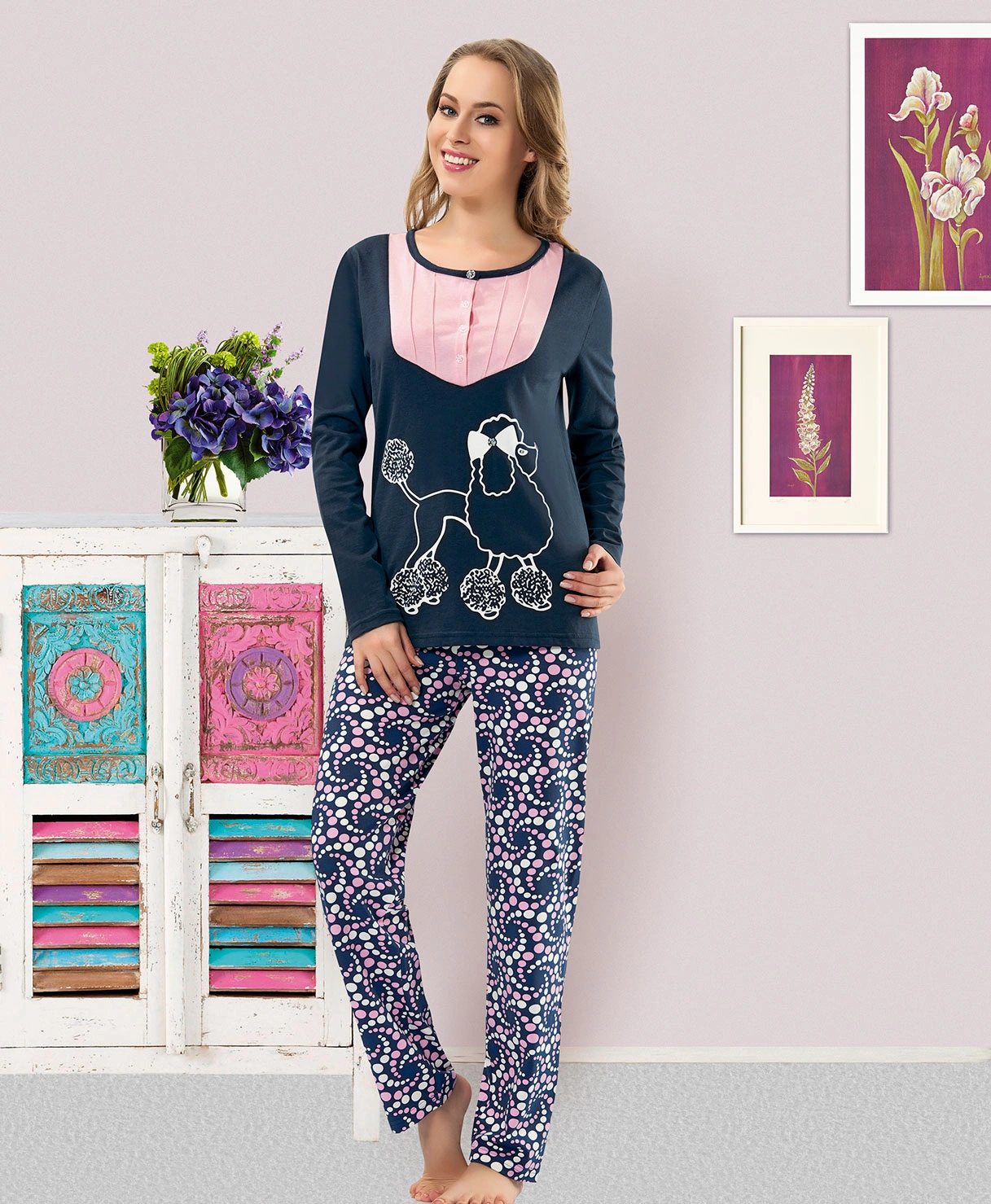 Lesca Baskılı Kadın Pijama Takım 814