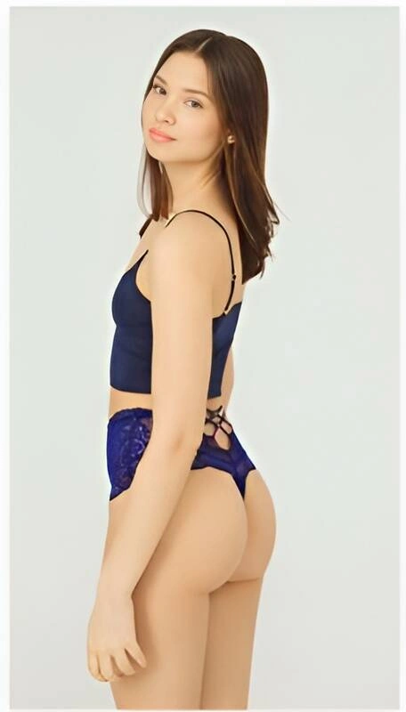 Lesca Çapraz Bantlı Dantelli Yüksek Bel Tanga