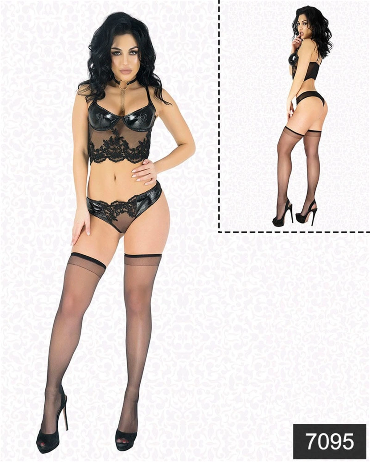 Lesca Güpürlü Parlak Lateks Takım