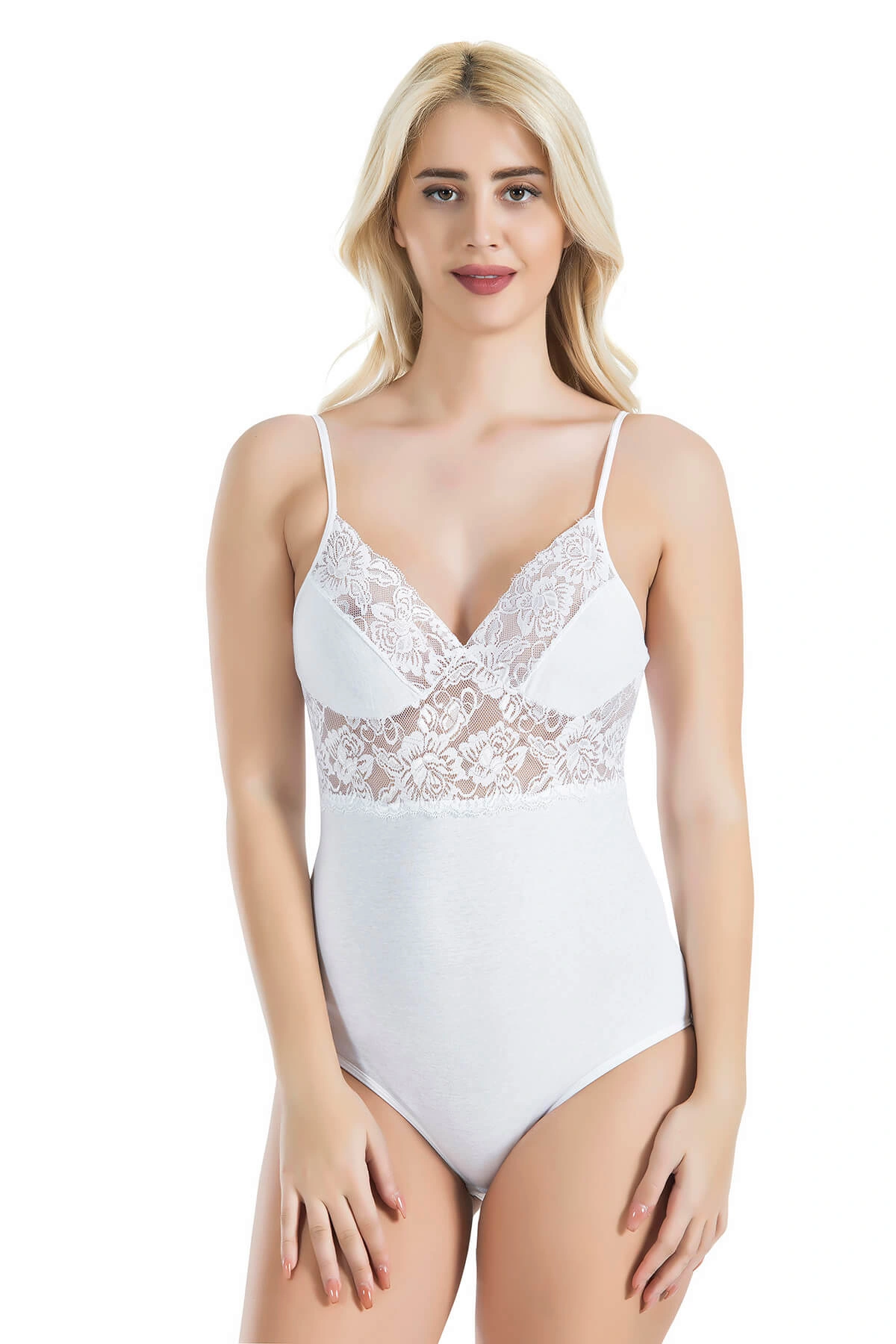 Lesca İp Askılı Dantelli Kadın Body 334