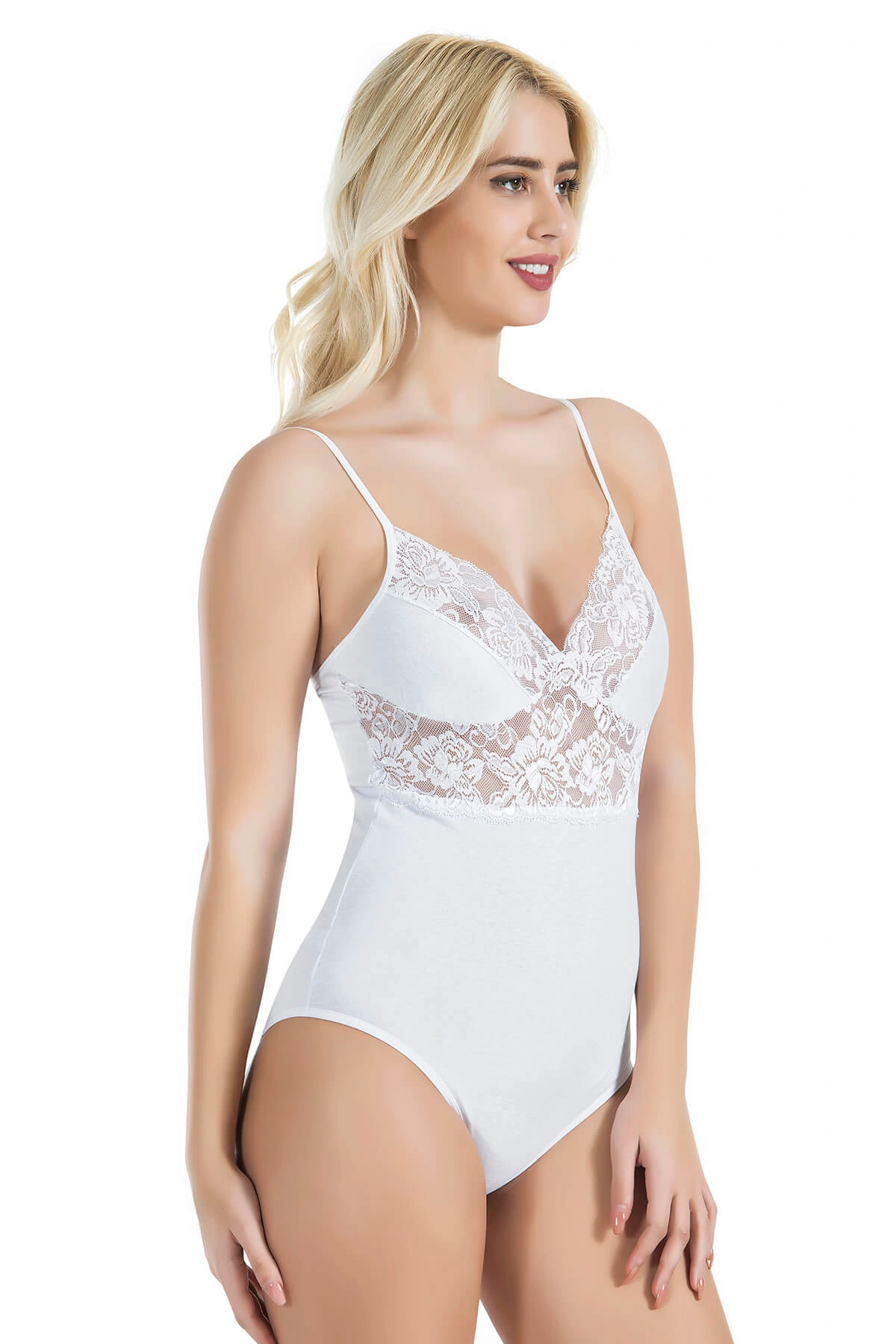 Lesca İp Askılı Dantelli Kadın Body 334