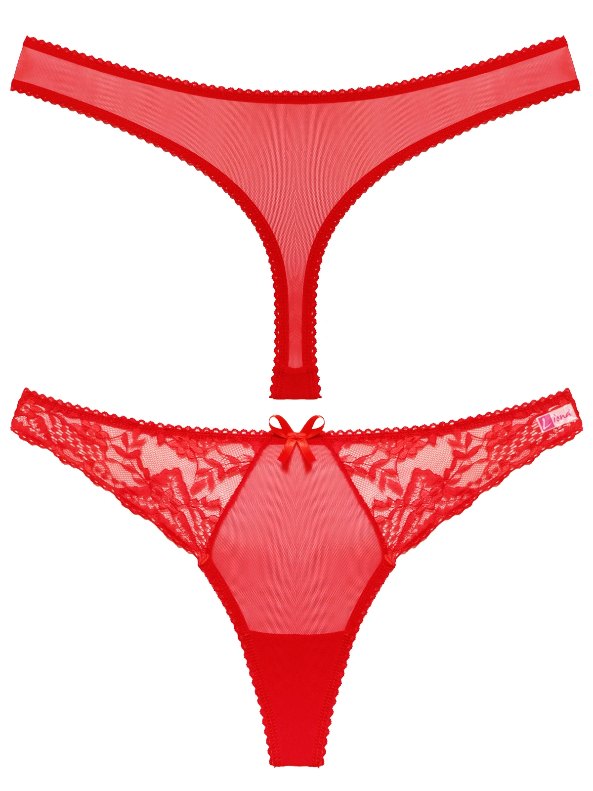 Lesca Lesca Büyük Beden Kırmızı Fantezi String Bato Külot