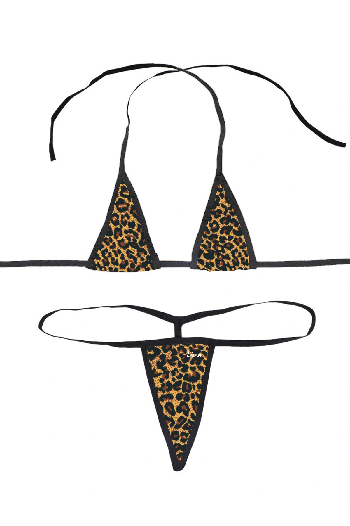 Lesca Lesca Fantezi İç Giyim Leopar Desenli Fantazi Sütyen Külot Takımı