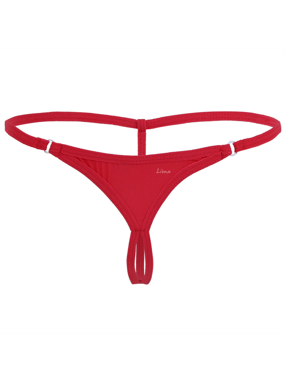 Lesca Lesca Halkalı Mini Büyük Beden Kırmızı Fantazi G String