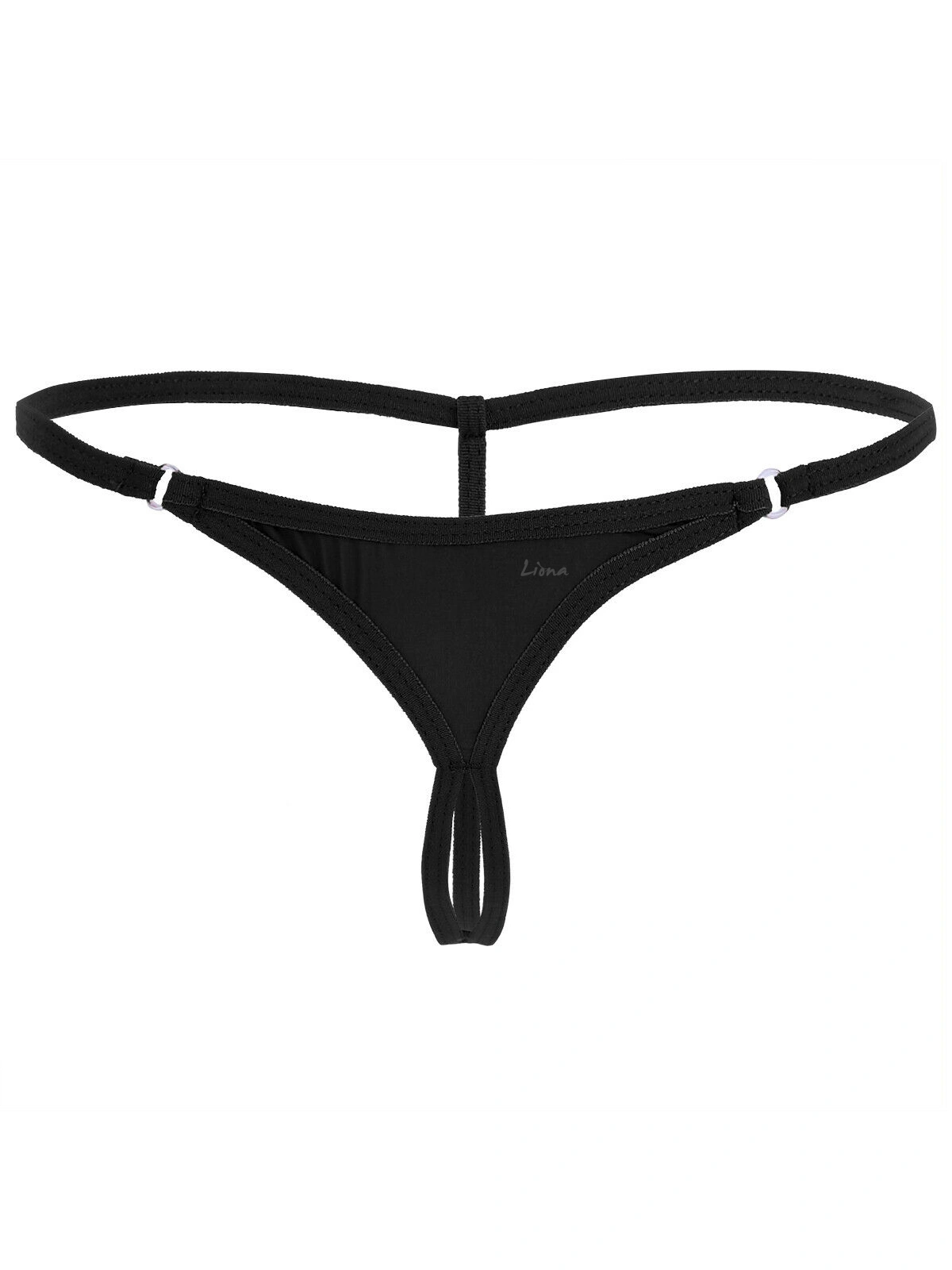 Lesca Lesca Halkalı Mini Siyah Kadın Fantazi G String
