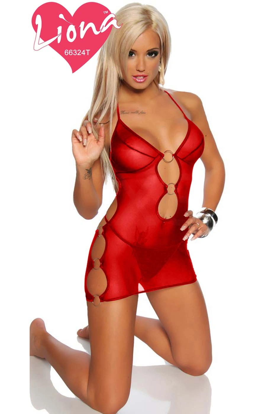 Lesca Lesca Kırmızı Bayan Seksi Gecelik
