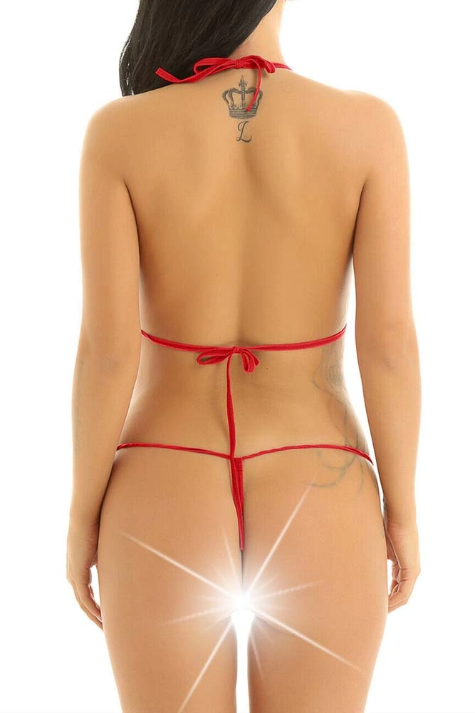 Lesca Lesca Kırmızı Mikro Bikini Fantezi İç Çamaşırı Takımı