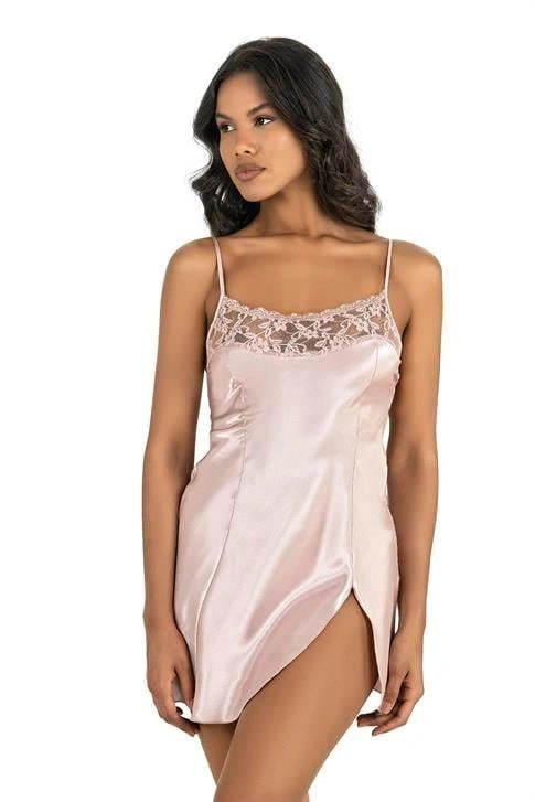 Lesca Pudra Kısa Saten Gecelik 8217