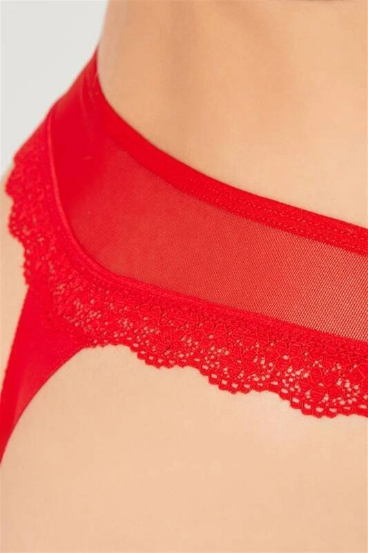 Lesca Tül Ve Dantel Detaylı Kadın Tanga
