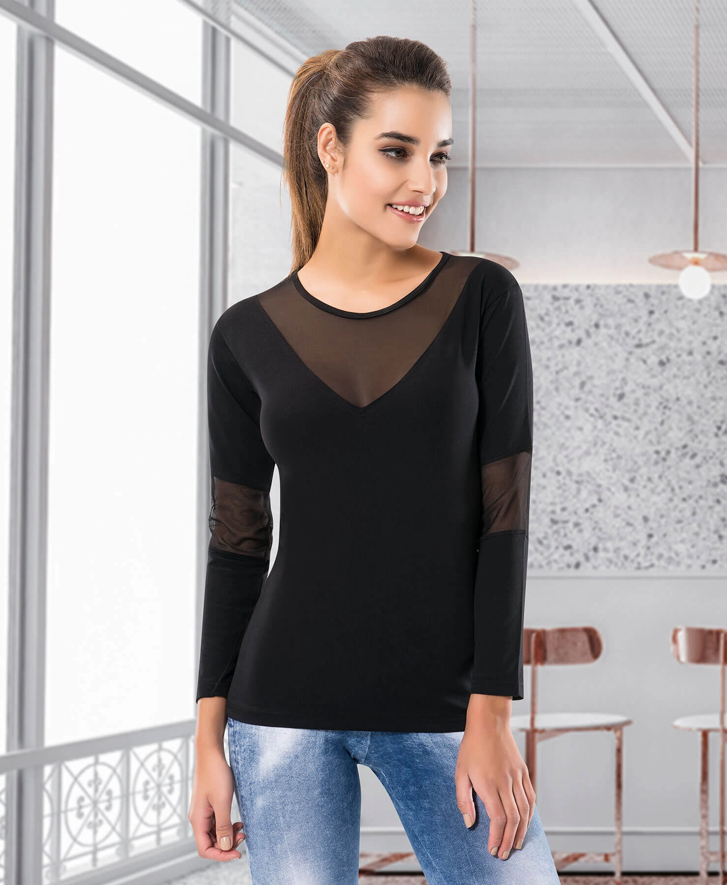 Lesca Uzun Kol Kadın Body 124