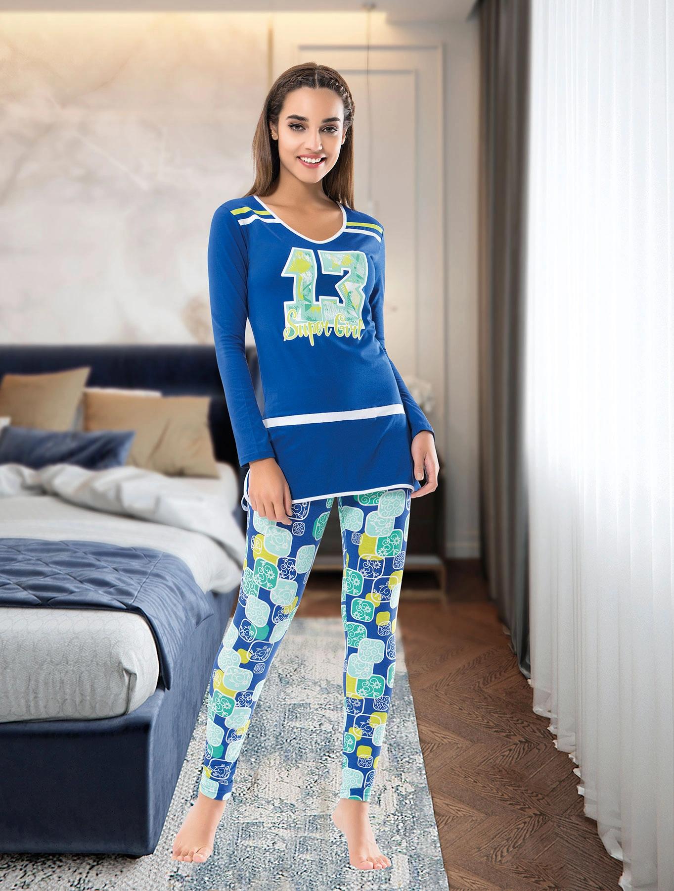 Lesca Uzun Kol Kadın Pijama Takım 1118