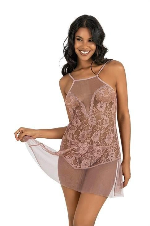 Lesca Vizon Kısa Tül Gecelik 4227