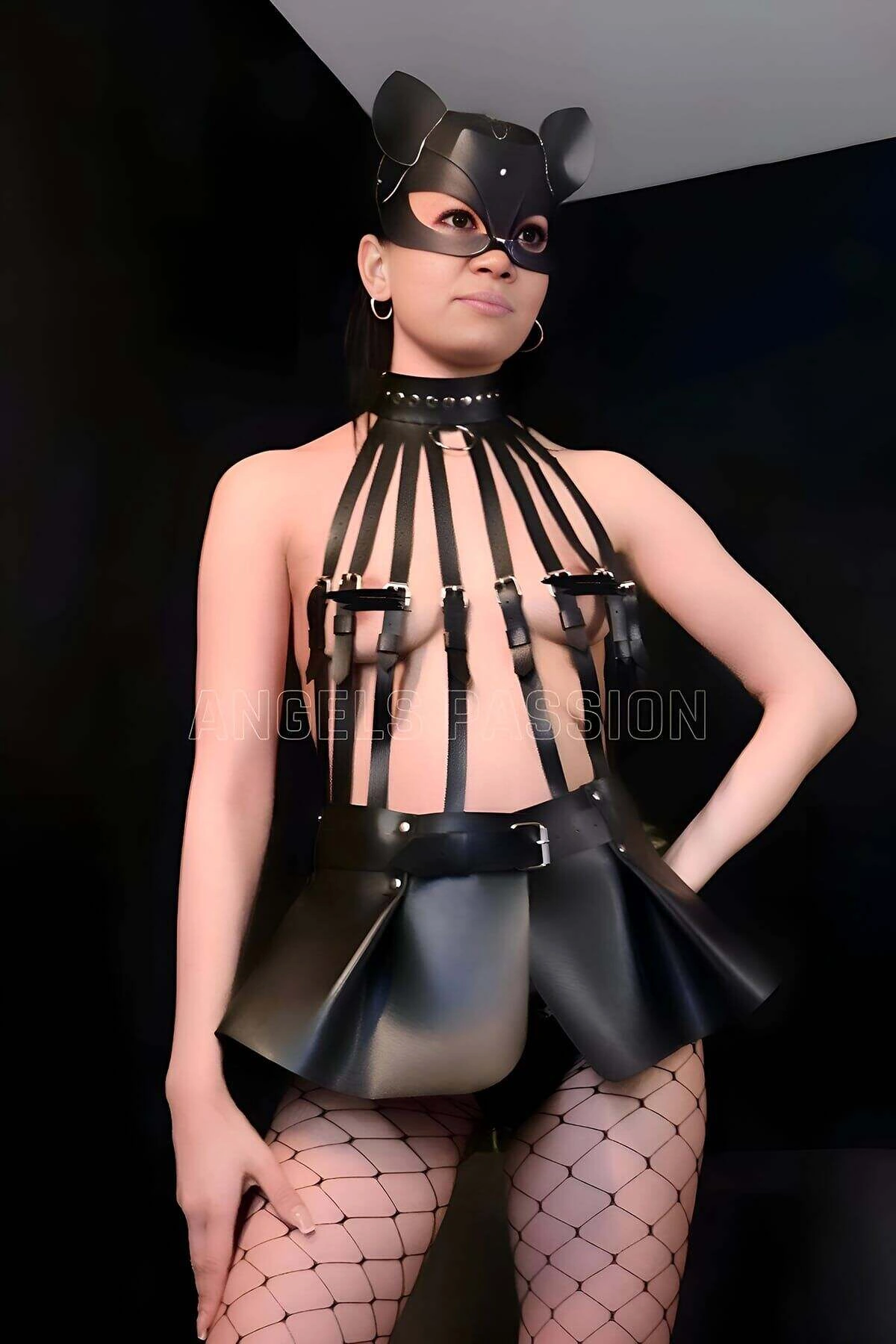 Mini Etekli Body Harness Ve Kedi Maske Takım - Brf1313