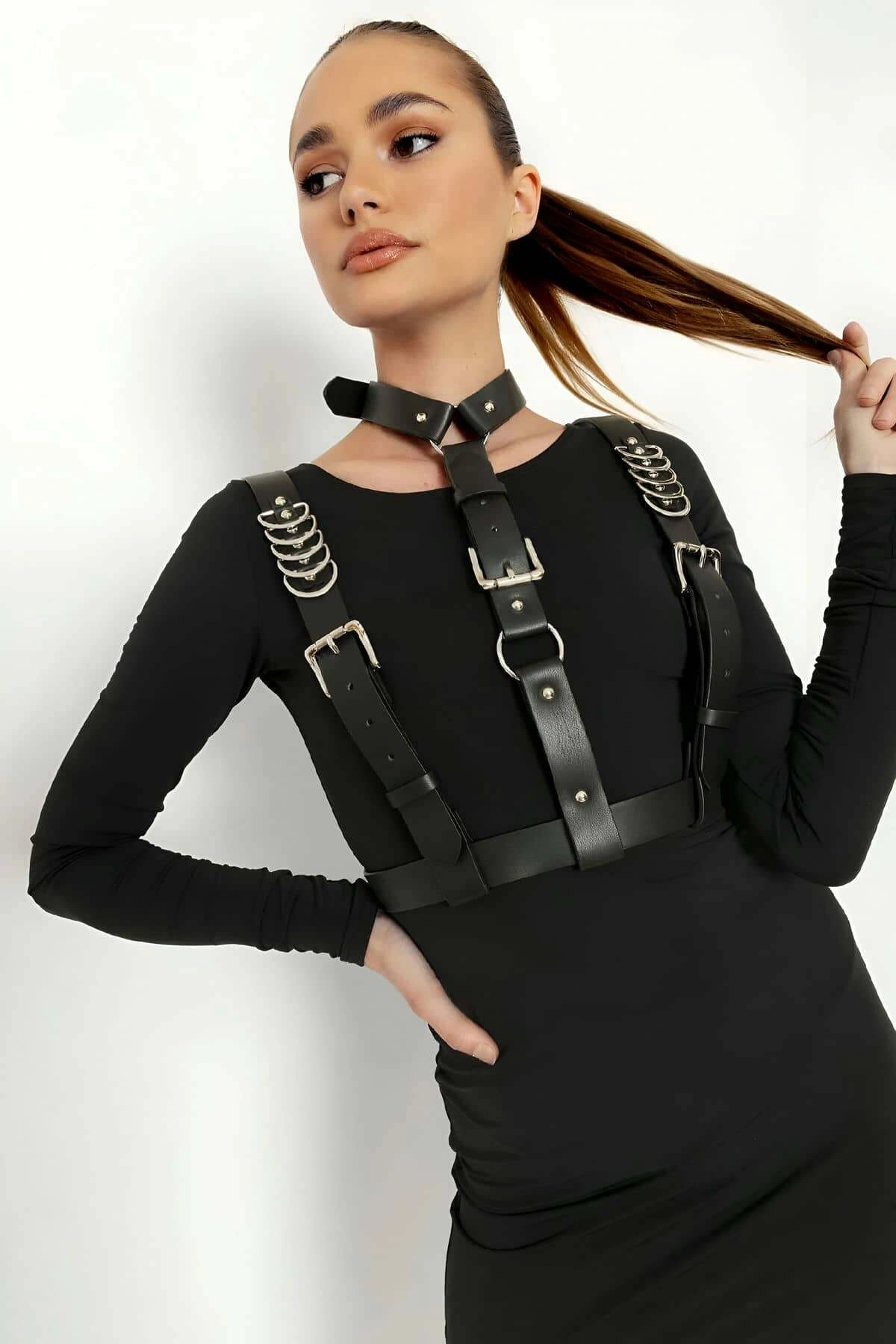 Omuzdan Askılı Omuz Ve Göğüs Üzeri Deri Kemer - Brf969