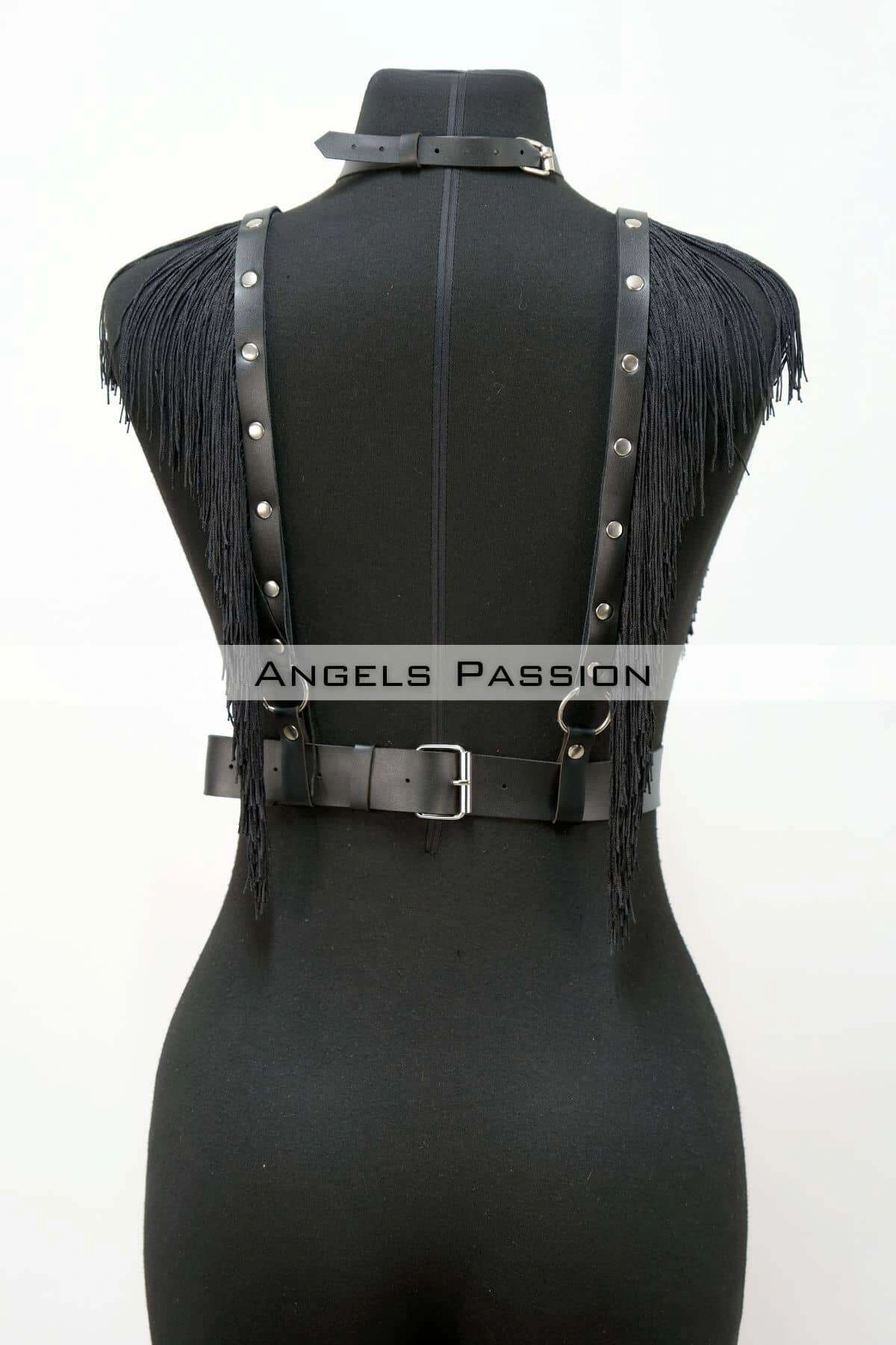 Püskül Ve Deri Büstiyer Harness, Püsküllü Clubwear, Deri Büstiyer - Brf767