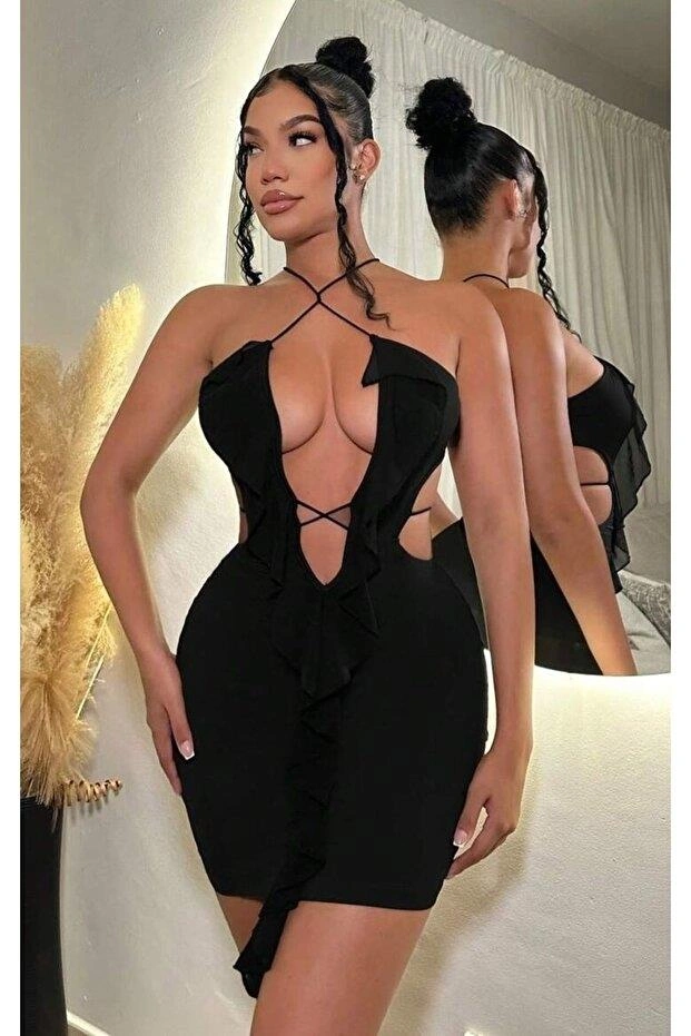 Siyah Fantezi Elbise 5086