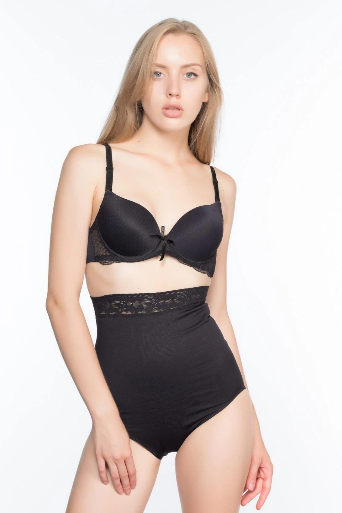 Siyah Mı Emay 2028 Dantelli Yüksek Bel Slip Korse