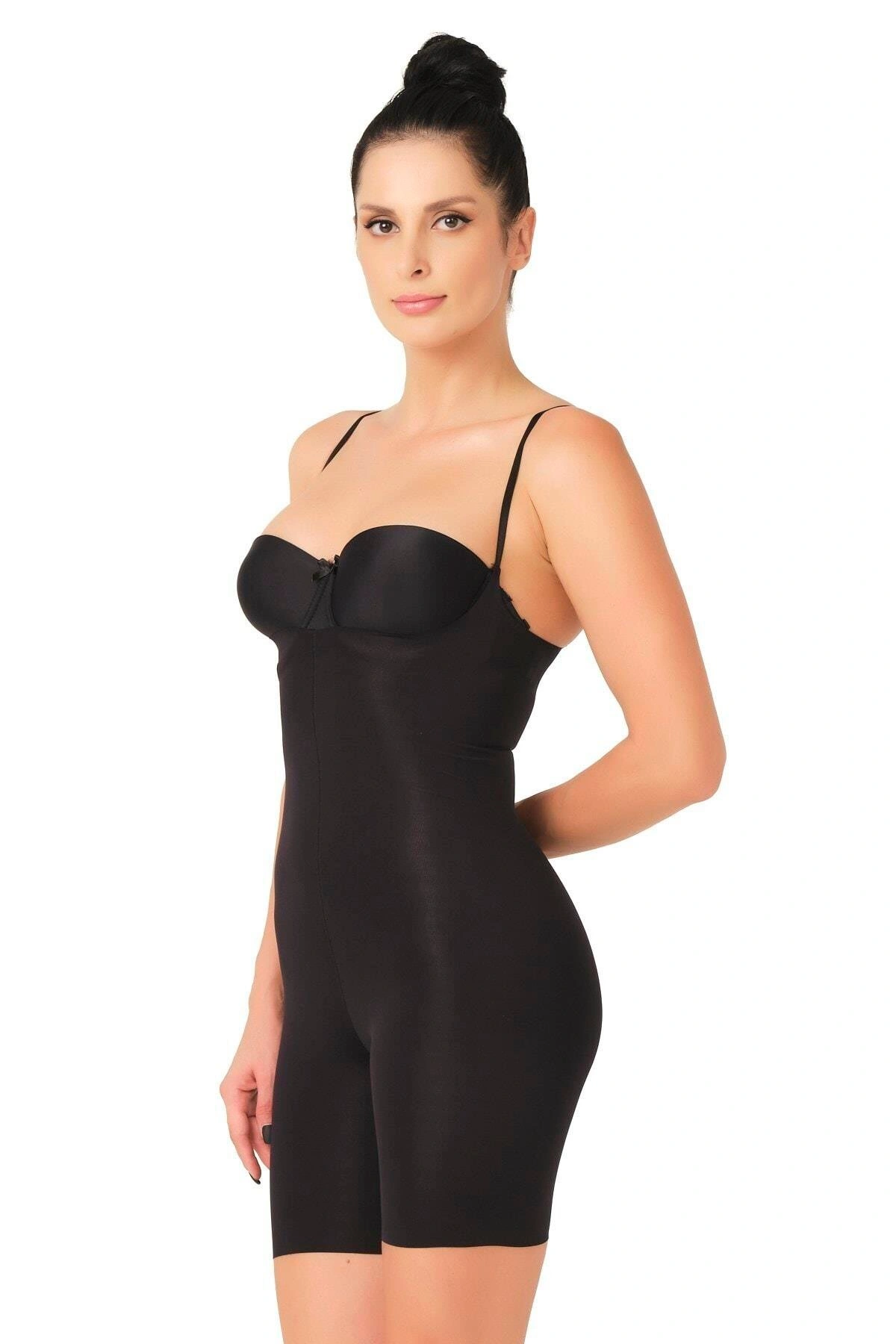 Siyah Mı Emay 2758 Lazer Kesim Göğsü Açık Boxer  Korse