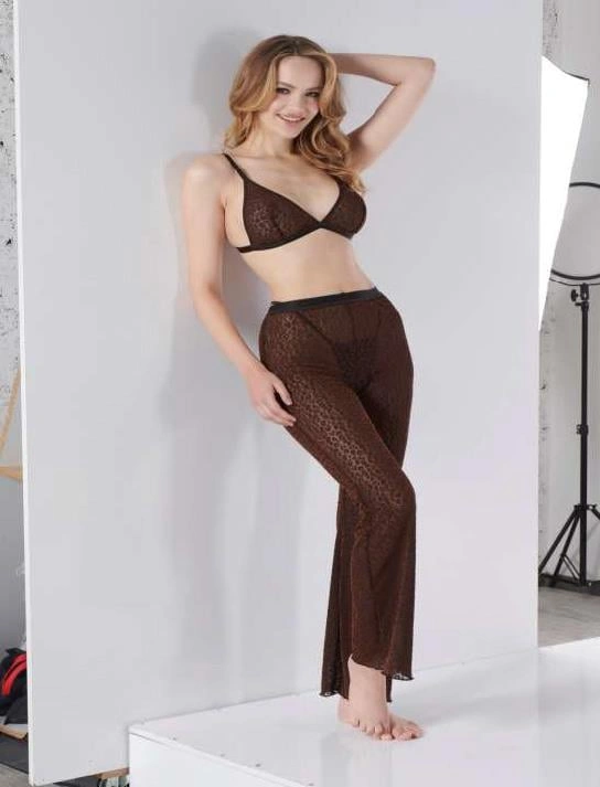 Siyah Transparan Fantezi Sütyen Pijama Takımı