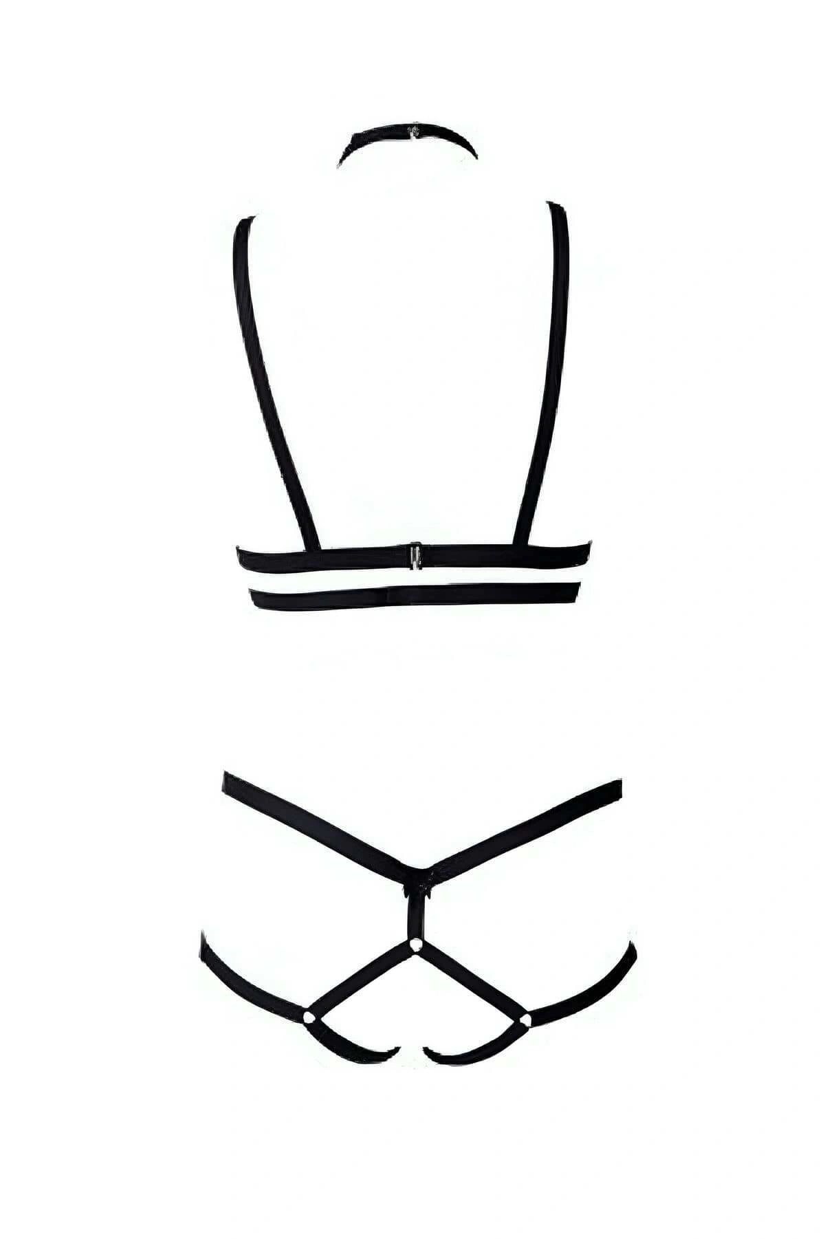 Sütyen - String Lastik Harness Takım - Brf144