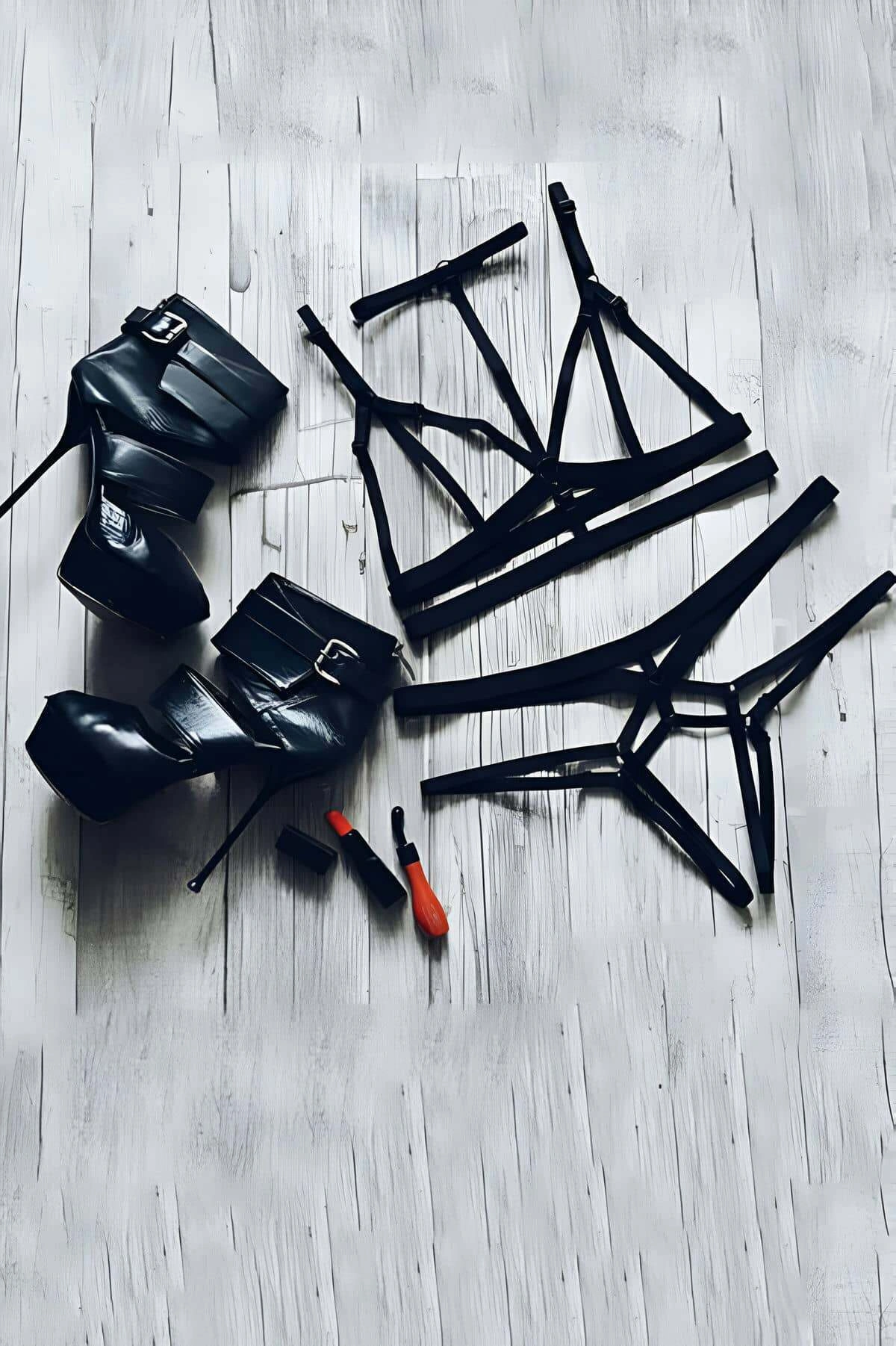 Sütyen - String Lastik Harness Takım - Brf144