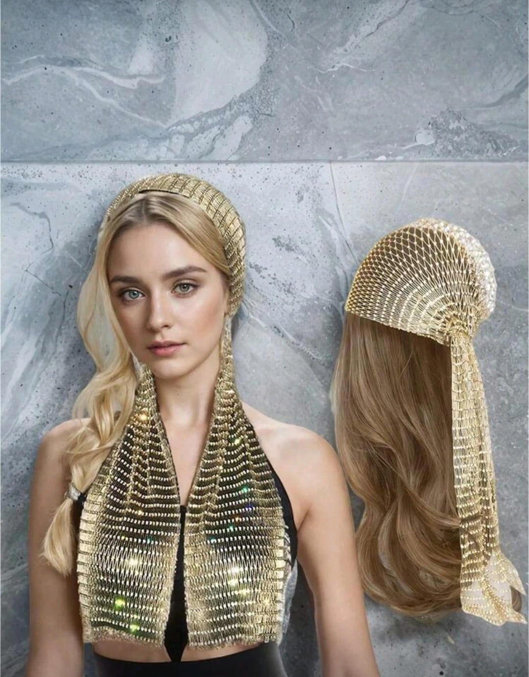 Taşlı Kafa Aksesuarı Kristal Bandana