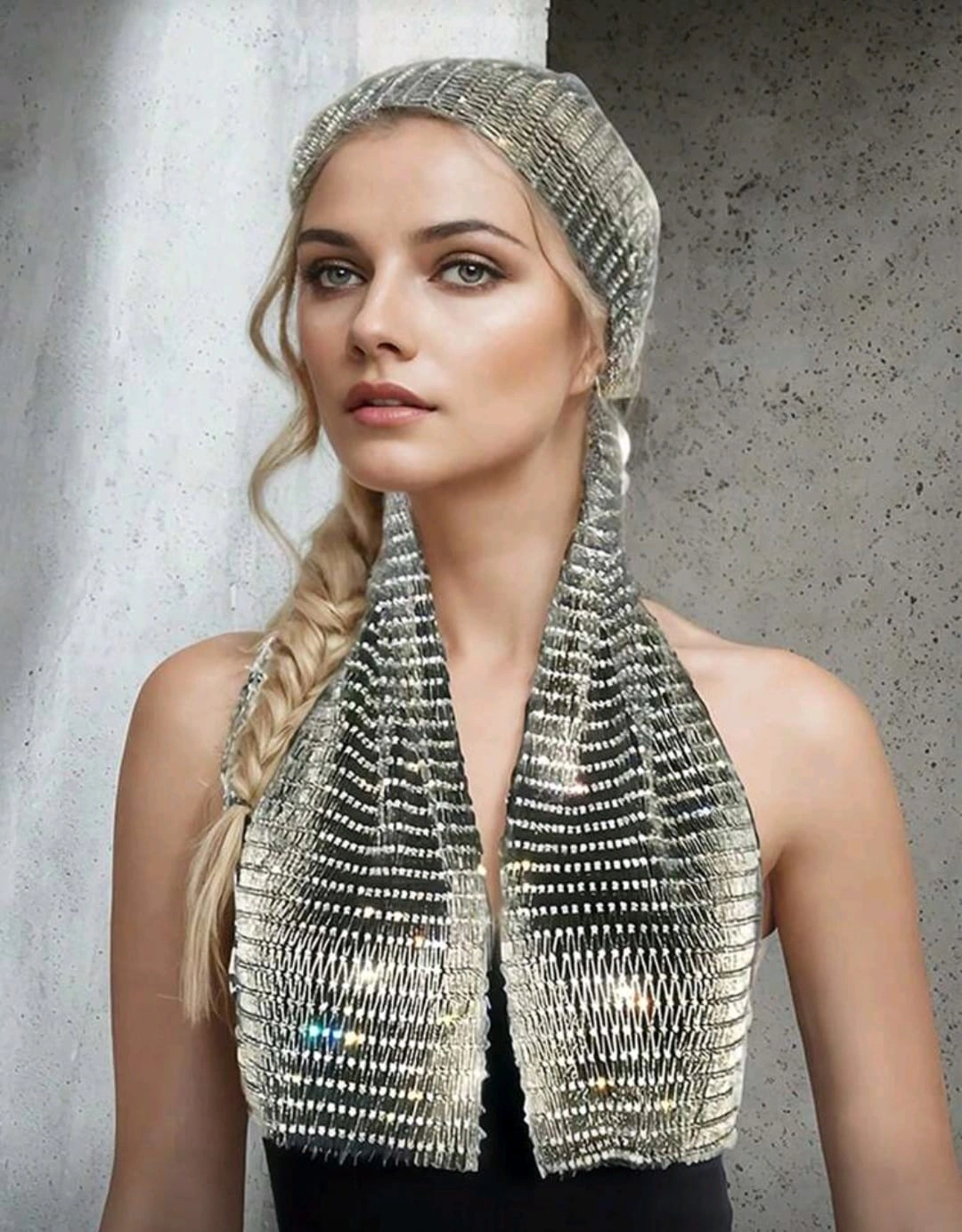 Taşlı Kafa Aksesuarı Kristal Bandana