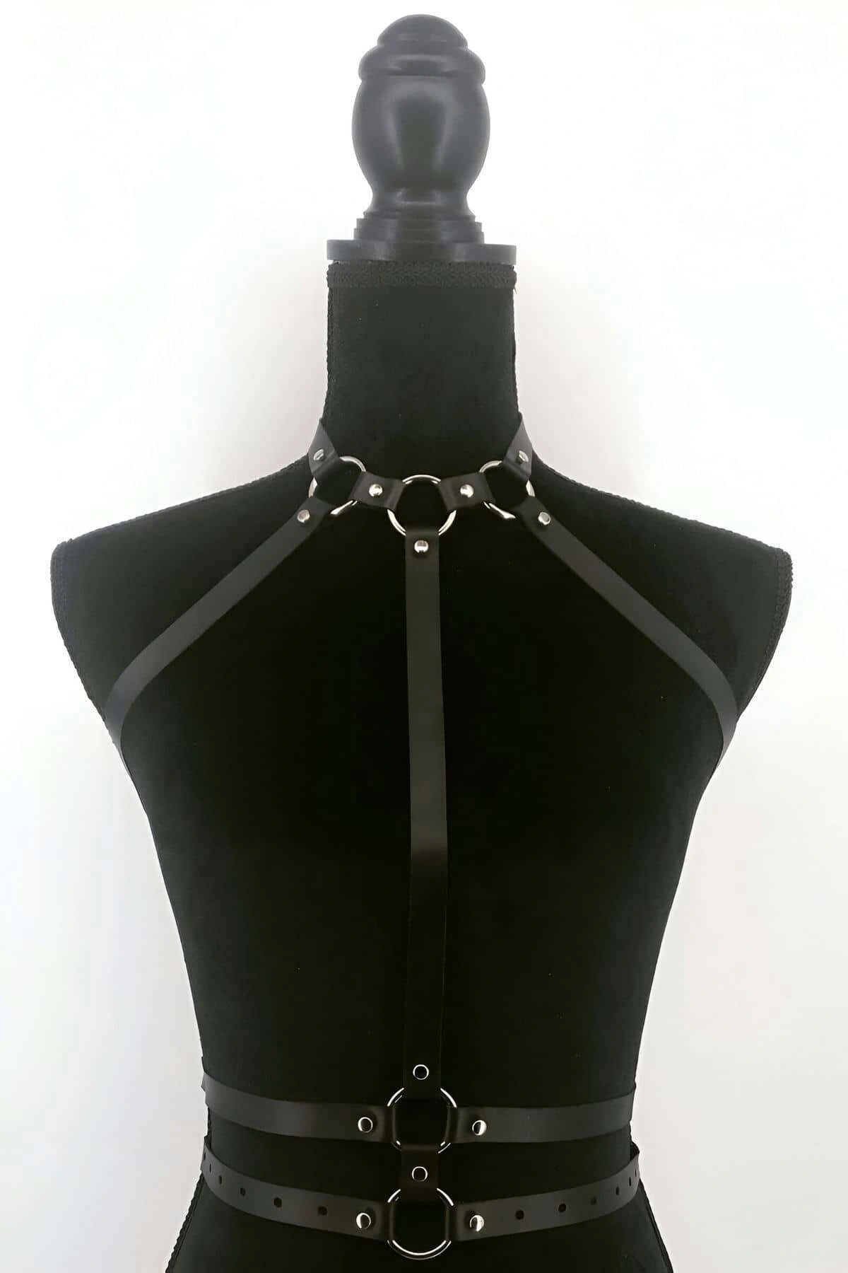 Tasma Ve Bel Detaylı Şık Deri Harness - Brf545